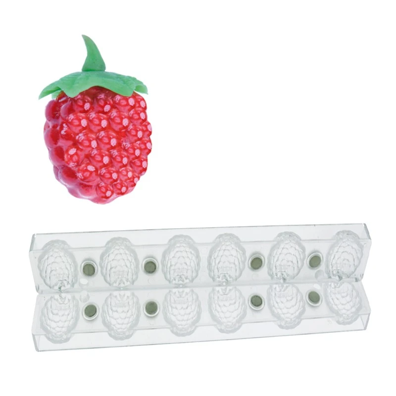 Moule Chocolat 3D Aimanté 6 Framboises 27x32mm 3 Moule Chocolat 3D Aimanté 6 Framboises 27x32mm
